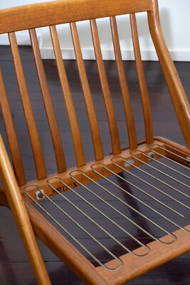 Pair of Oak Scissor Chairs by Folke Ohlsson for Dux from Estate of