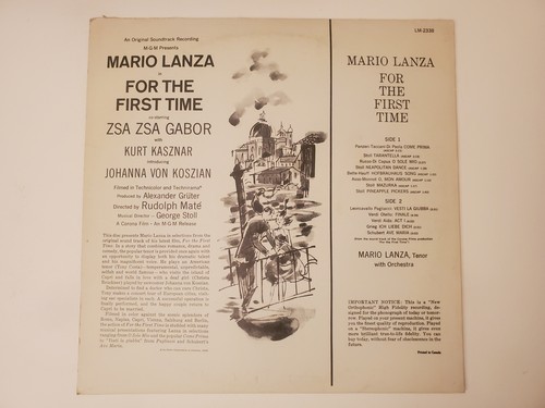 Mario Lanza - For the First Time (Vinyl Record LP) - Picture 2 of 2