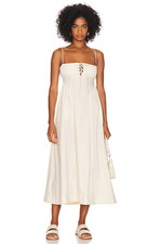 Free People Fifi Sleeveless Midi Dress in Beige Size L RRP £88