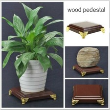 Wooden Base Shelf Square Bonsai Vase Stand Pedestal Teapot Bases Home Decor