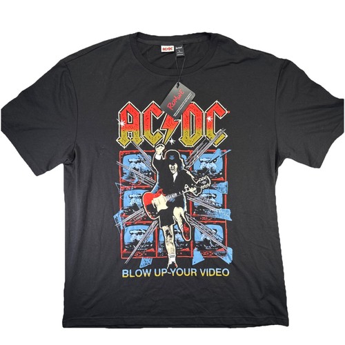 Mens AC/DC AcDc Blow Up Your Video T-Shirt Angus Young Black Large NWT