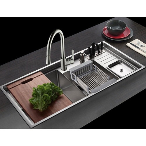 Stainless Steel Storage Sink Drain Basket Dish Drying Rack Kitchen Organizer - Picture 4 of 8