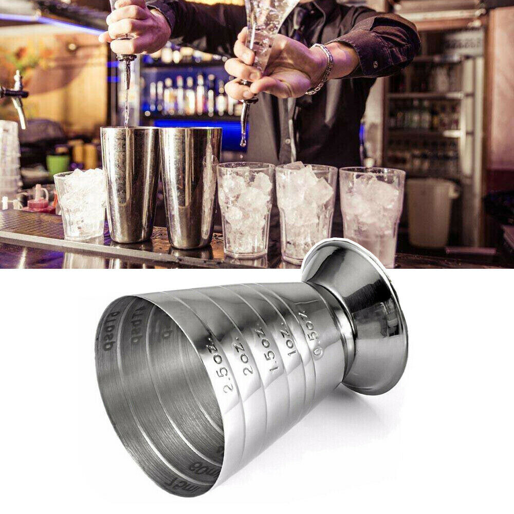 Jiggers Shot Pourer Measuring Tool For Bar Good For Cocktail Drinks  Stainless Steel 1 & 2 Oz