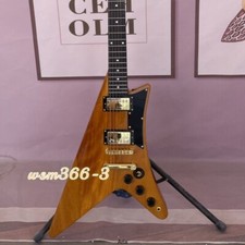 Special Fan Shaped Yellow Electric Guitar Black Fretboard Gold Hardware Stock
