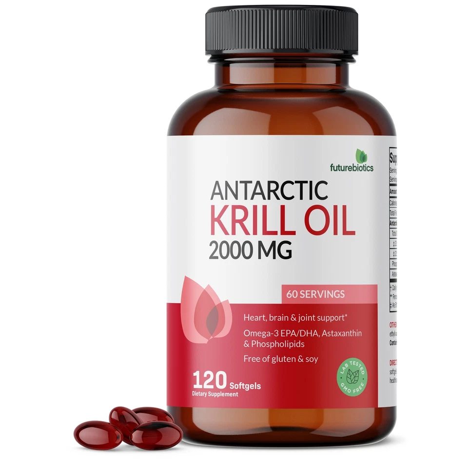 Aceite de Krill Antártico Futurebiotics 2000 mg fuerza extra con Astaxantina Foto 3 de 4