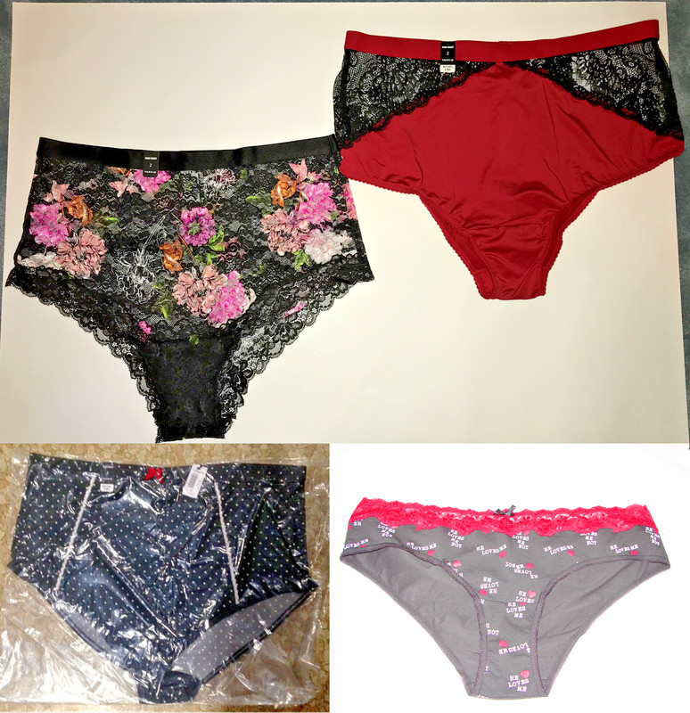 4 Torrid Undies Red/Black lace, Floral/Lace, polka dot, he loves me not, 2x, NWT