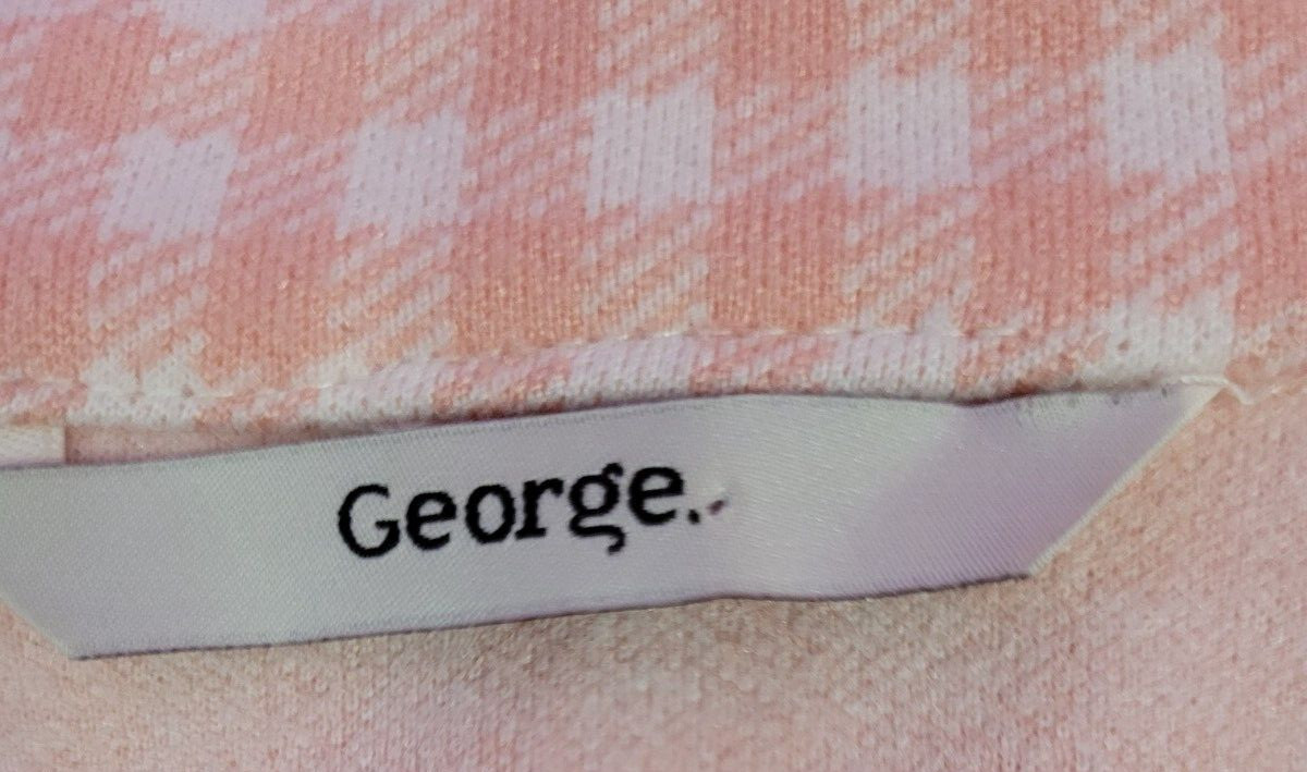 George Shirt UK8/10 Pink/White Dogtooth Check Button Through Pre-Owned image 4
