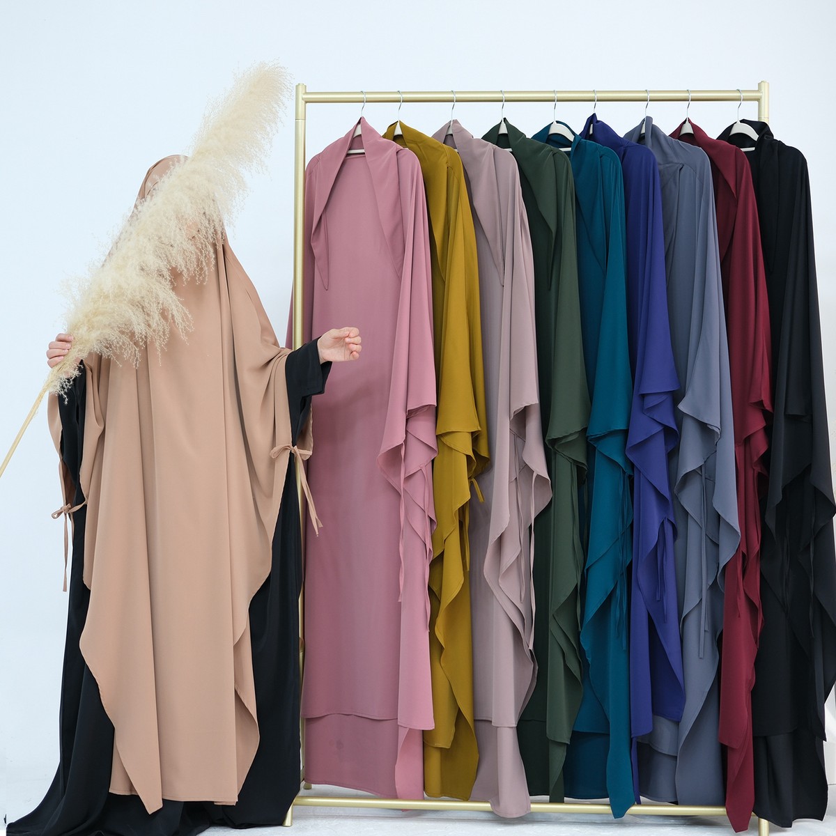 Muslim Islamic Women Soft Khimar Kaftan Burqa Niqab Abaya Prayer Scarf Arab  Rob