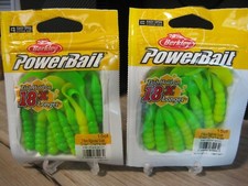 2 Packs Berkley 3" Ribbon Tail Grubs Soft Fishing PowerBait / Green Chartreuse