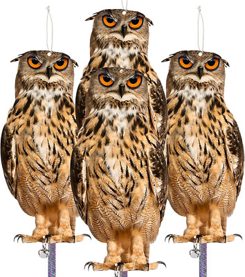 Fake Owls to Keep Birds Away Bird Scare Bird Scarer Cardboard Hanging Reflectors