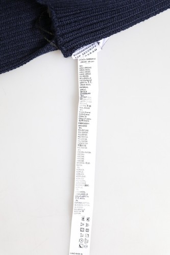 DOLCE & GABBANA Kids Scarf Dark Blue Wool Logo Neck Warmer Foulard RRP 520usd - Picture 4 of 5