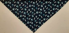 Blue Dog Bandana, Bones, Paw Prints, xS, S, M, L