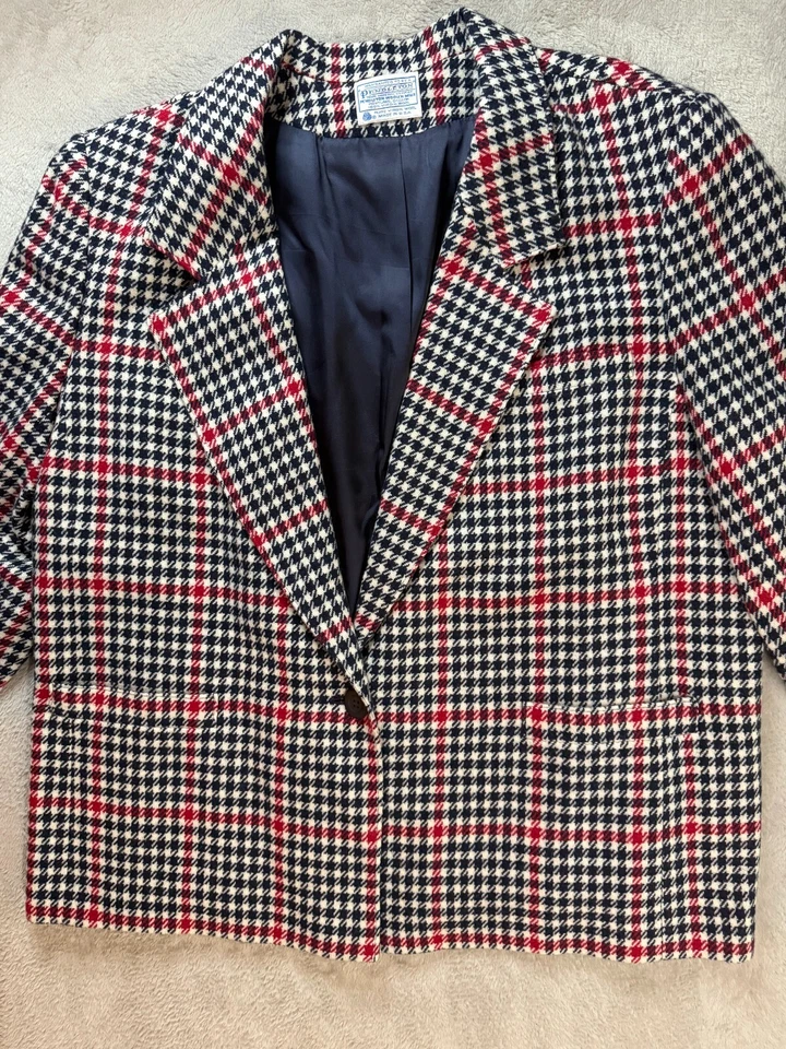 VTG 90s Pendleton Womens 100% Virgin Wool One Button Blazer Size 26W Made in USA - Image 4 of 4