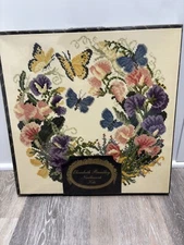 Elizabeth Bradley Needlepoint Kit - Forget-Me-Nots SWEETPEAS Butterflies