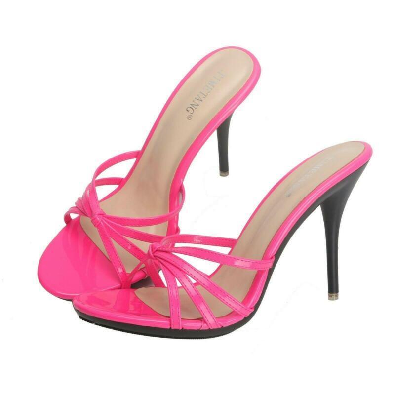 PANTOFOLA D’ORO Sandali donna tacco a spillo alto punta aperta mules ciabatte scarpe casual