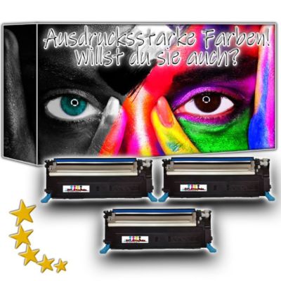 3x Patrone CYAN komp. zu C4092 für HP SAMSUNG CLX-3175FN