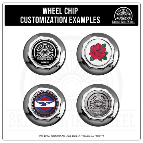 Hex Cut Chrome KO Spinner Caps + Adapters for Lowrider Rims | Set of 4 + Wrench - Picture 6 of 91