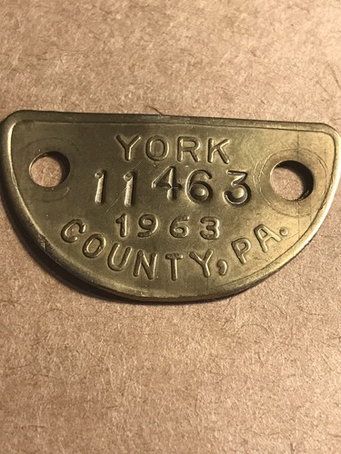 1963 Dog License Tag - York County, Pennsylvania 