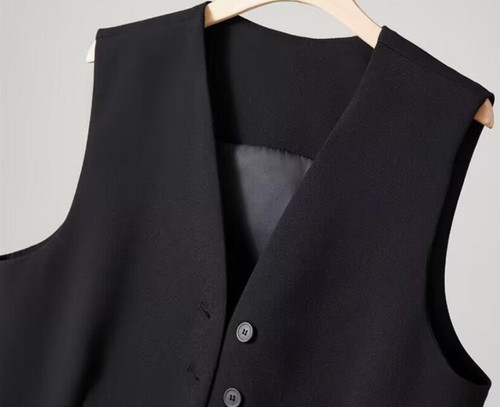 Neu Anzug Weste Damen schmal ärmellos Kurzjacke solide Weste V-Ausschnitt Geschenk - Bild 14 von 16