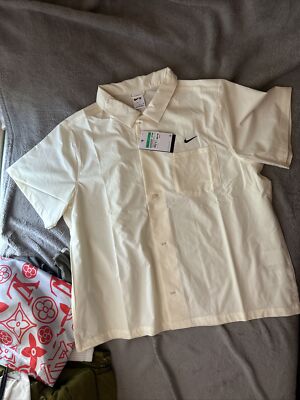 Nike SB Dri Fit Loose Fit Bowling Shirt Mens XL Coconut NEW