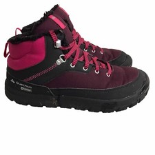 Quechua Mujer 6 Medio Tobillo Cálido Impermeable Botas de Senderismo Púrpura Rosa Nieve