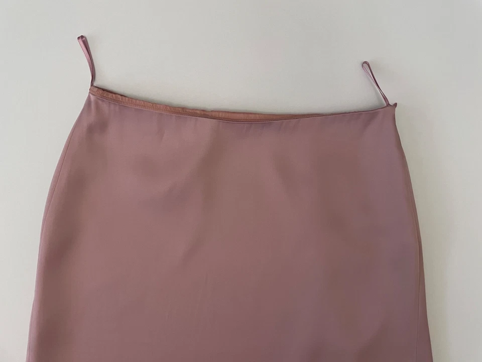 JIL SANDER Skirt Midi Lined Dusty Rose Pink Satin Size IT 38 / US 2 - Image 2 of 4