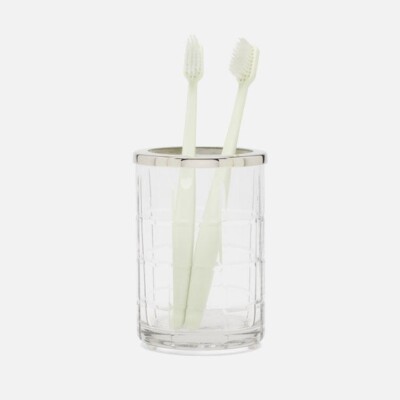 Pigeon & Poodle Argos Clear Glass Brush Holder