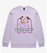 Walt Disney World 50th Anniversary Mickey Minnie Mouse Mad Tea Party Crewneck M