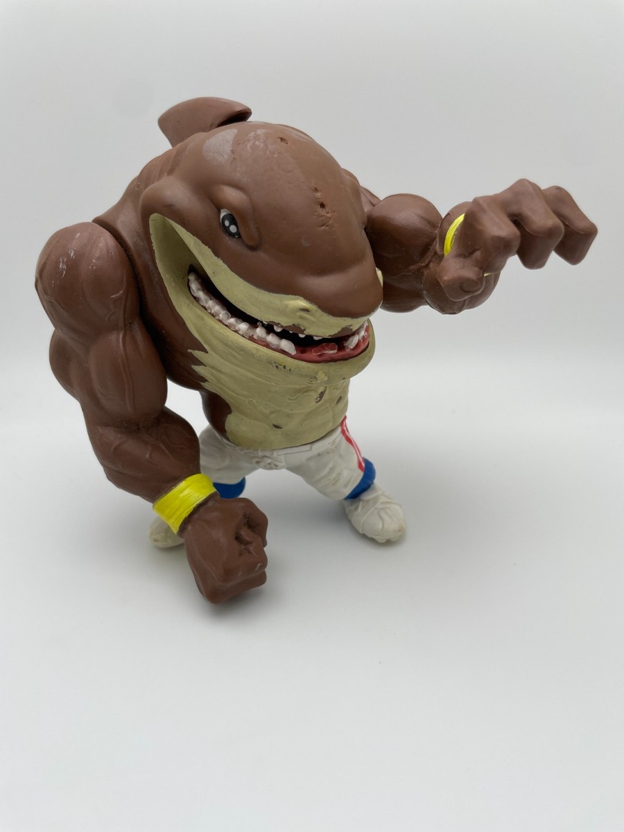 Vintage 1994 STREET SHARKS BIG SLAMMU FIGURE WHITE PANTS STREET