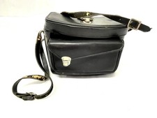 Vintage Black Leather Camera Case with Strap Pre-Owned Worn Strap 8"x10"x5"