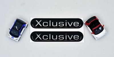 2x Smart 451 453 3D stickers convex resin emblems 75x15 mm Xclusive mirror