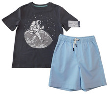 Tommy Bahama Boy's Outfit T-Shirt Khaki Shorts SIZE S/5-6 Cotton Astronaut NEW
