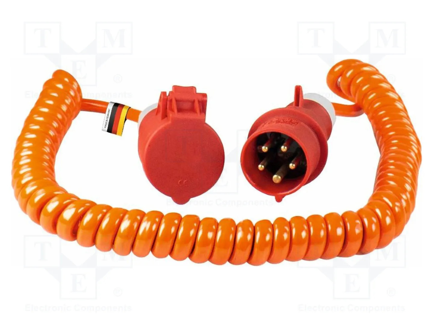 As Schwabe Arancione/Rosso 70416 Alimentazione Prolunga 16 A 5.00 M H07bq-F 5G 1,5 Mm² Cavo A Spirale - Immagine 2