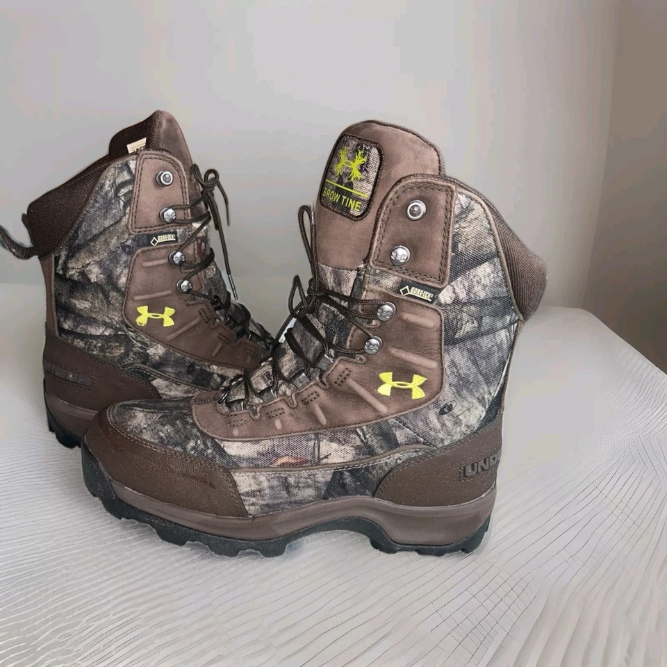 Mens Under Armour Brow Tine 800g Insulated Camo Hunting Boots Gore Tex, Size 8 - Image 2 of 4