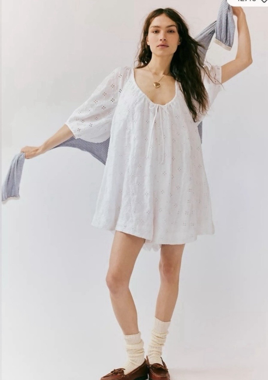 NWOT size XS Free People eyelet Bop around romper