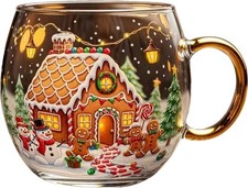 2025 New Christmas Mugs Stained Glass X'mas Coffee Mug Painted Glass Mugs Gift--