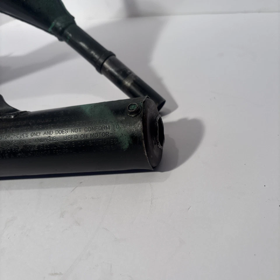 1987 Kawasaki KX80 Tubo de Escape Câmara Silenciador Silenciador Conjunto Par OEM✅ - Imagem 3 de 4