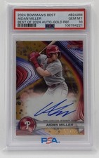 2024 Bowman's Best Aidan Miller Auto Gold Refractor PSA 10 #d/50 Phillies Gem RC