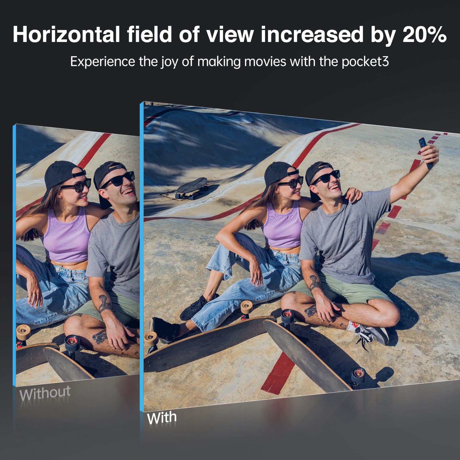 Camolo Magnetic Wide-Angle Lens Filter for DJI Osmo Pocket 3 Accessories w/ Glas