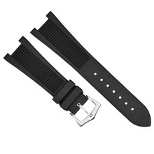 25 x 18 RUBBER WATCH STRAP BAND FOR PATEK PHILLIP NAUTILUS 5712G/R/A,5980R BLACK