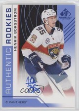 2018-19 Upper Deck SP Game Used Authentic Rookies Blue Henrik Borgstrom Auto xp6