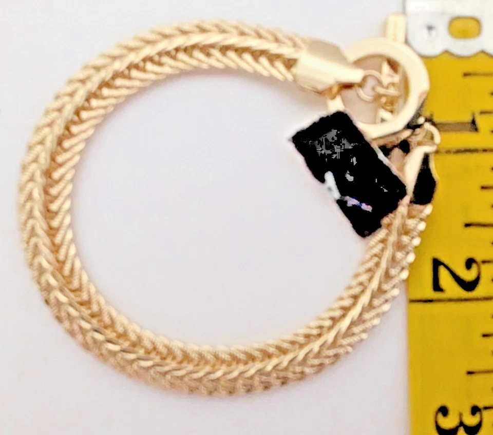 Pulsera tejida Anne Klein Statement Toggle tono dorado con etiqueta parcial-NUEVA Foto 4 de 4