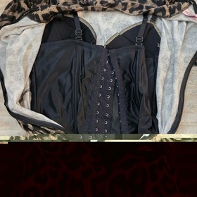 Agent Provocateur Iona Animal Leopard Bodysuit Top M Built-in Corset Bra