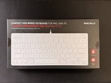 Mac Keyboard White USB Compact Slim Wired MACALLY Mac Os Windows Os