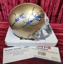 NOTRE DAME IRISH ROCKET ISHMAIL COA TRISTAR AUTO Signed AUTOGRAPH Mini Helmet