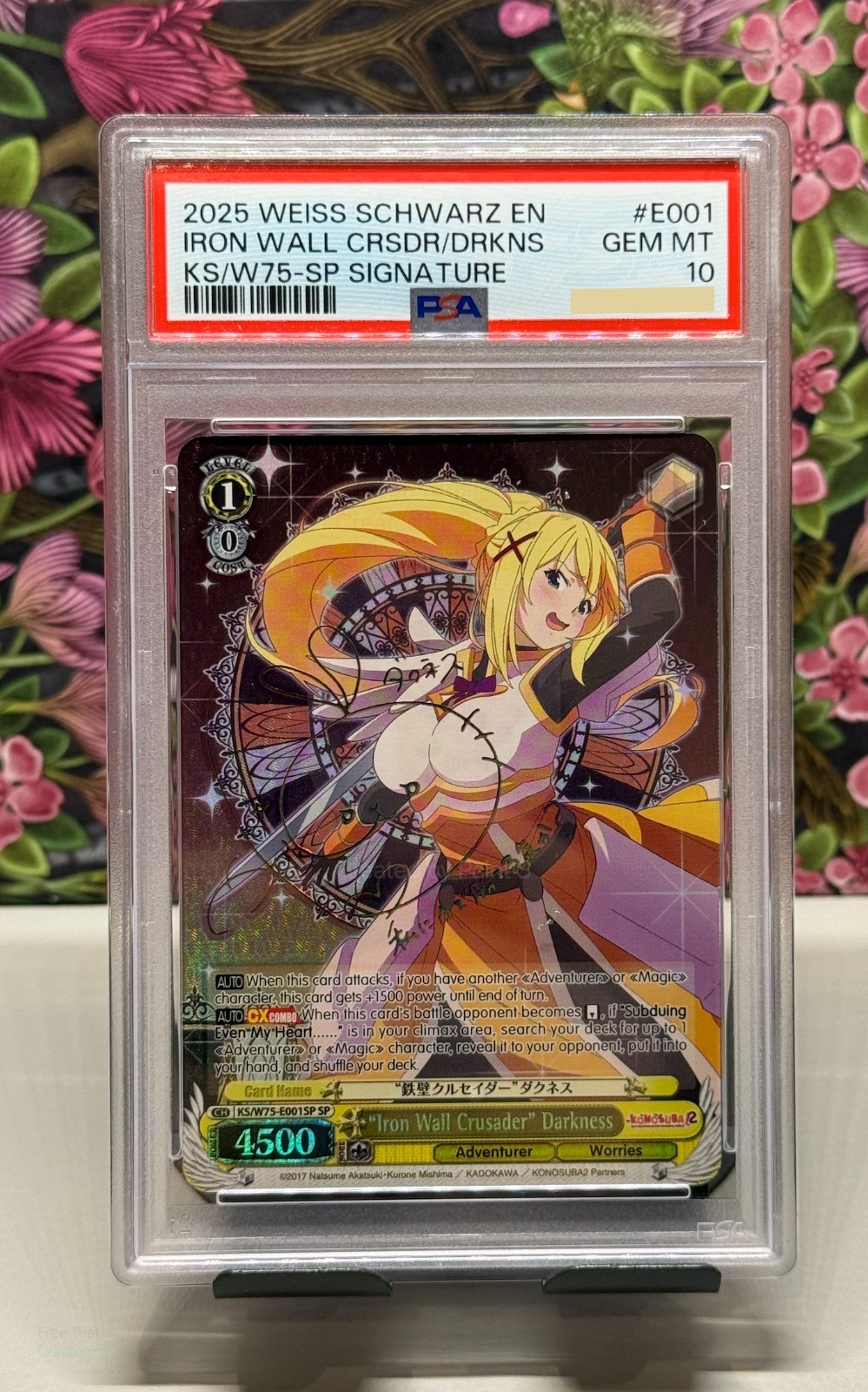 Weiss Schwarz 2025 Iron Wall Crusader Darkness SP Signature PSA 10