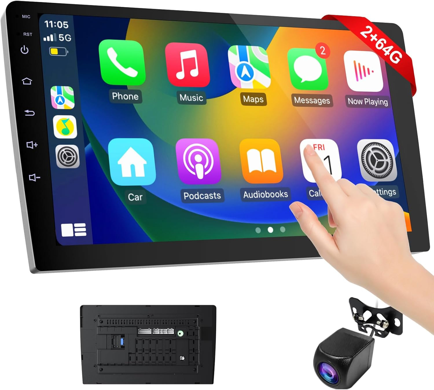 Sistema Infotainment 2 DIN 9" Bluetooth Wireless CarPlay & Android Auto