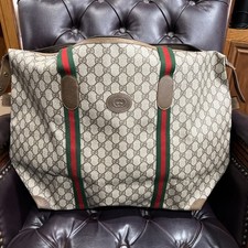 Auth Gucci GG Plus PVC Leather Large Tote Bag Travel Bag Excellent Condition