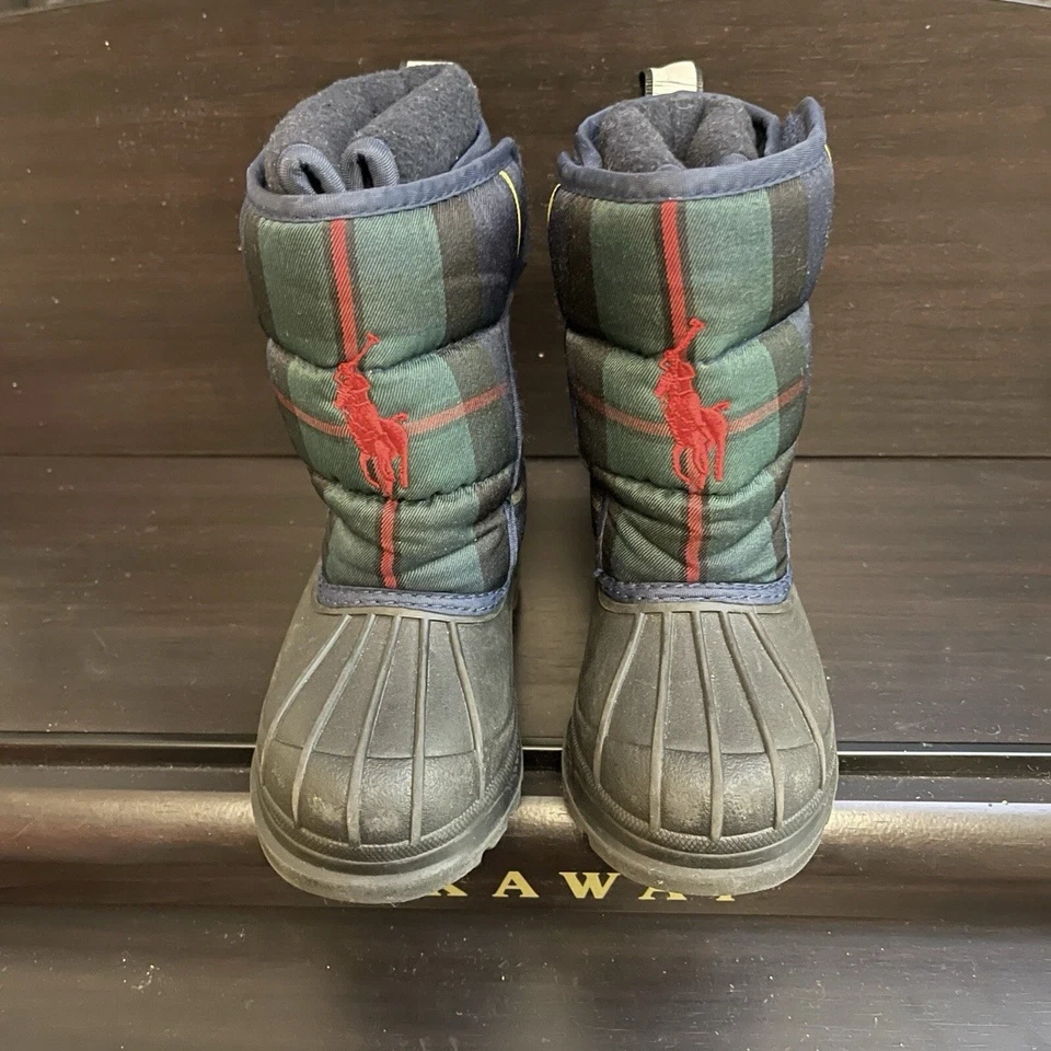 Polo Ralph Lauren Niños Pequeños Botas de Nieve Extraíbles Azul Rojo Logo Niño Talla 6 Foto 3 de 4