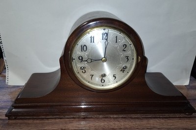 Antique German HAC Arched Top Tambour Clock Westminster Chime Working Hamburg Am